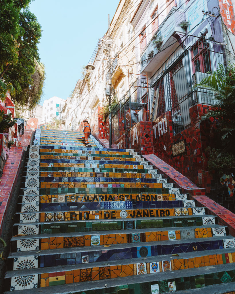 Escadaria Selaron colorful mosaic tile steps in Lapa, Rio de Janeiro