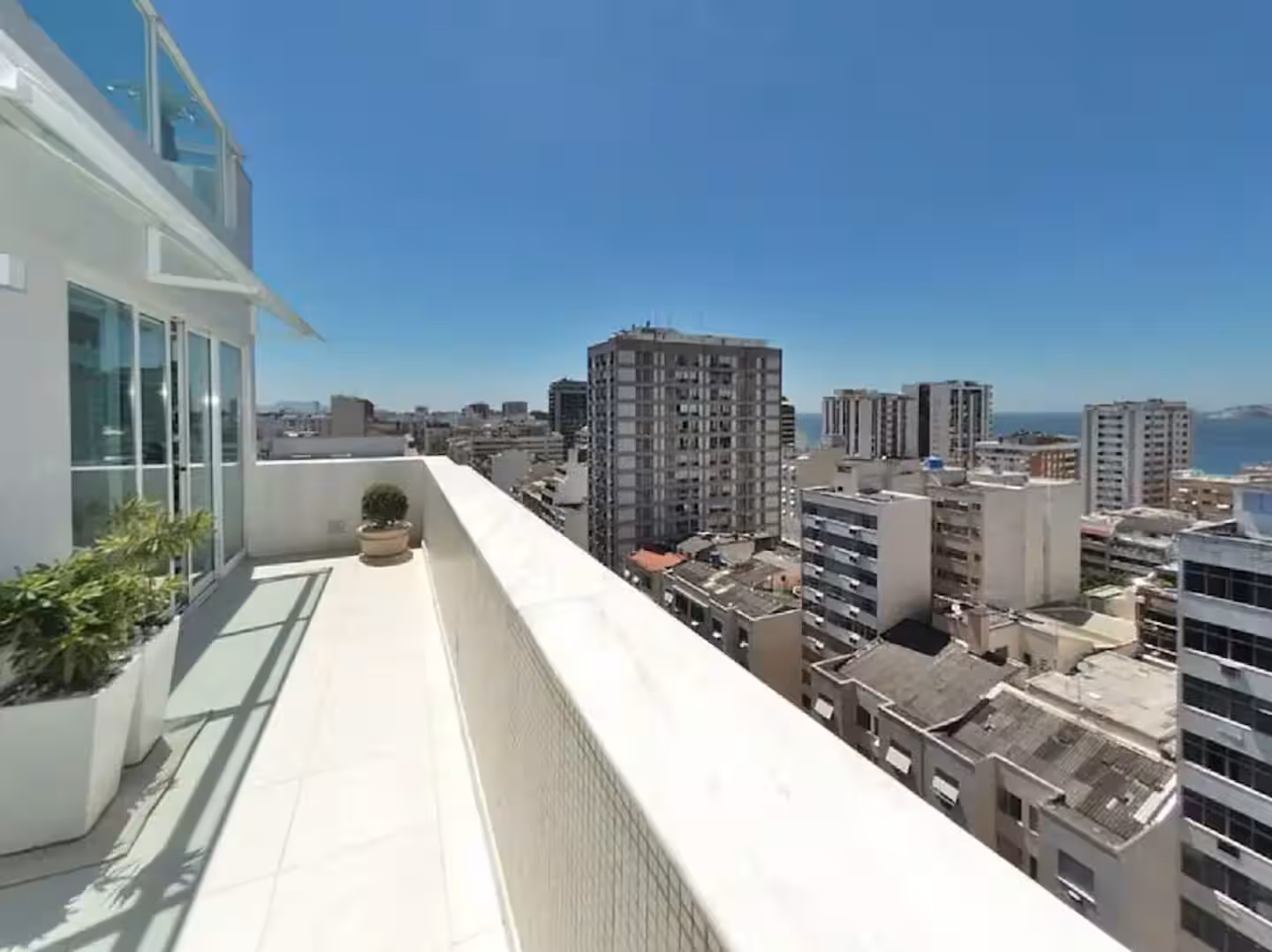 Glass railing skyline view